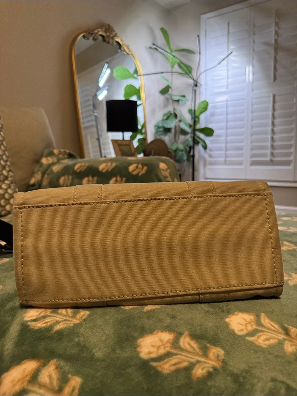 Marc Jacobs Canvas Tote in Beige with Black Strap